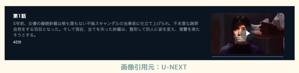 ドラマ　ブラックスキャンダル　1話　U-NEXT